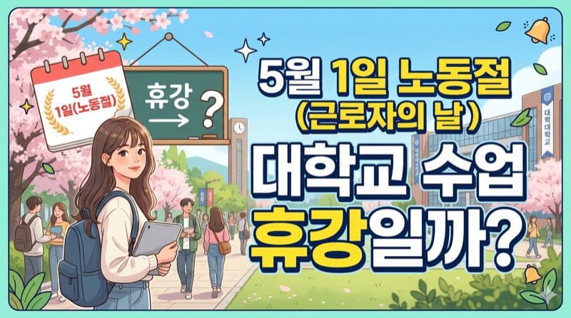 5월 1일 노동절(근로자의 날) 공휴일에는 대학교 수업 휴강일까요?